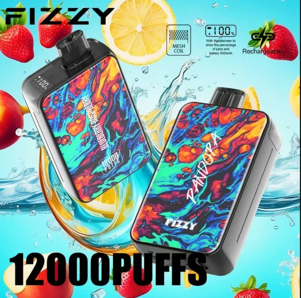 Fizzy-Pandora-12000-preis-12k-puffia-Kertakäyttöinen-Vape-Mustika-Vadelma