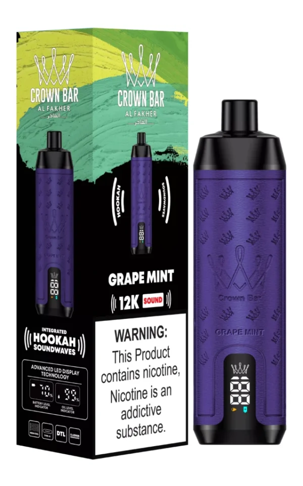 AL-Fakher-Crown-Bar-12000-Zuege-Einweg-E-Zigarette-Mit-Nikotin-Grape-Mint-