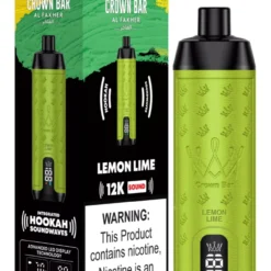 AL-Fakher-Crown-Bar-12000-Zuege-Einweg-E-Zigarette-Mit-Nikotin-Lemon-Lime (Remarque : le texte semble être un nom de produit et ne nécessite pas de traduction. Cependant, si l'on devait traduire les éléments du texte :)La couronne Bar 12000 bouffées E-cigarette jetable avec nicotine Citron Lime