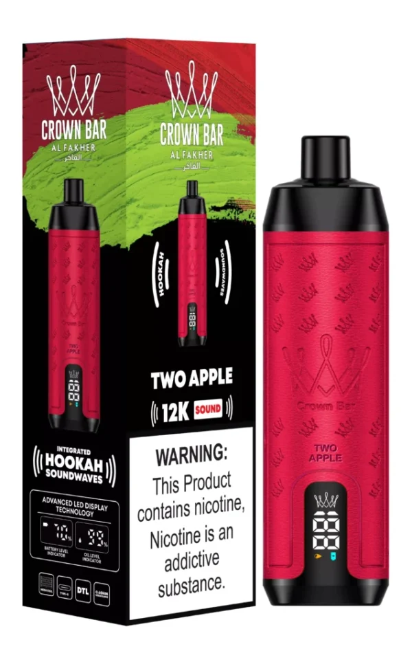 AL-Fakher-Crown-Bar-12000-Zuege-Einweg-E-Zigarette-Mit-Nikotin-Two-Apple-