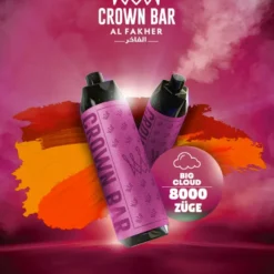 AL Fakher Crown Bar 8000 Züge Einweg E Zigarette Mit Nikotin Cherry-Raspberry.